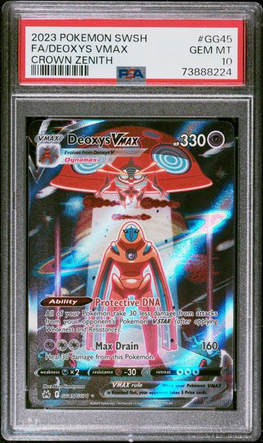 2023 POKEMON SWORD AND SHIELD CROWN ZENITH #GG45 FA/DEOXYS VMAX CROWN ZENITH PSA 10