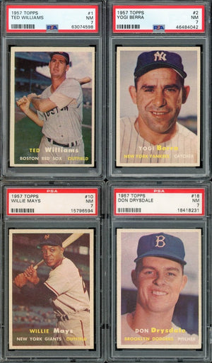1957 TOPPS BASEBALL COMPLETE PSA GRADED SET BREAK – 1 CARD PER BOX! ALL PSA 7 OR HIGHER!