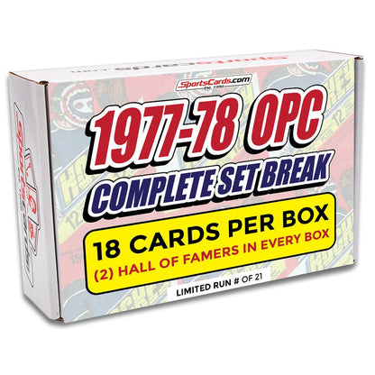 1977-78 O-PEE-CHEE HOCKEY COMPLETE SET BREAK - 18 CARDS PER BOX! 2 HOFERS PER BOX!