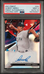2021 Topps Finest Autographs Albert Abreu card graded PSA 9 auto 10