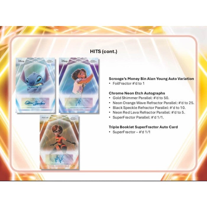Topps Disney NEON カード + ディズニートランプ２個 2026 Topps Disney Neon Hobby Box