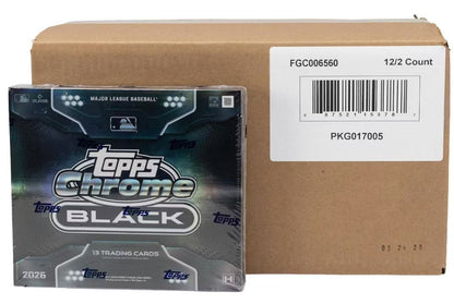 2026 Topps Chrome Black Baseball Hobby 12-Box Case