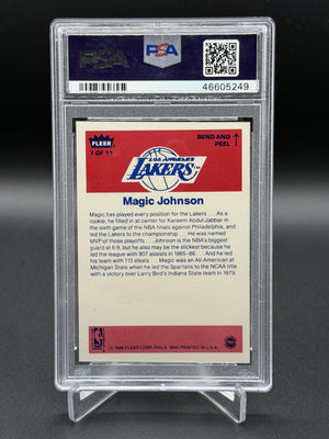 1986-87 Fleer #7 Magic Johnson Sticker PSA 9 (ST)