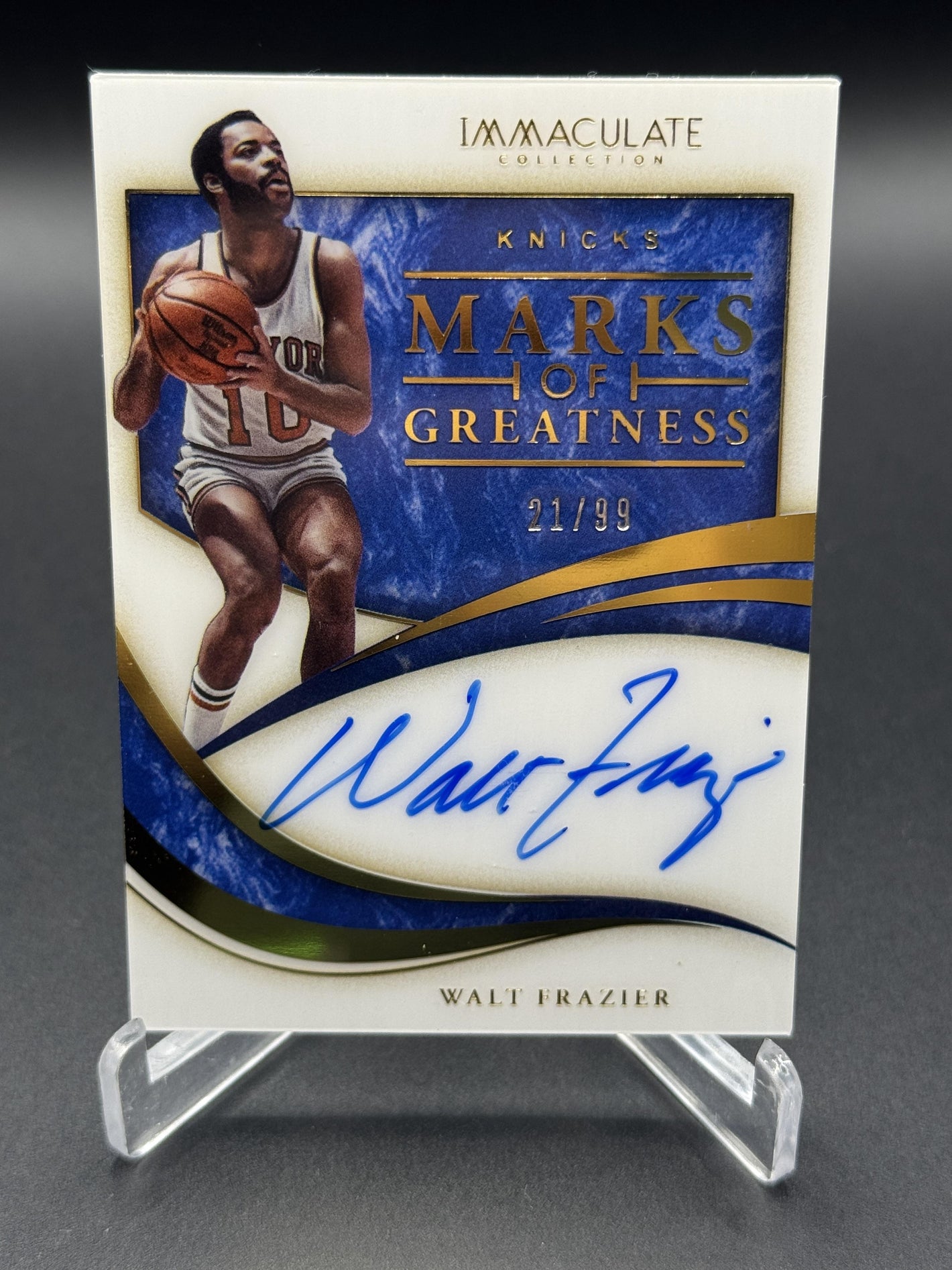 2019-20 Panini Immaculate Walt Frazier Marks of Greatness Auto /99