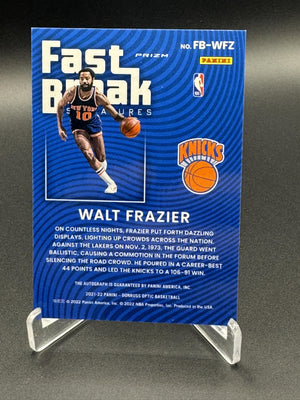2021-22 Donruss Optic #FB-WFZ Walt Frazier Fast Break Signatures Auto