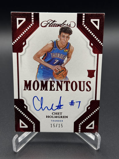 2022-23 Flawless #MA-CHG Chet Holmgren Momentous Auto Ruby #/15 PC