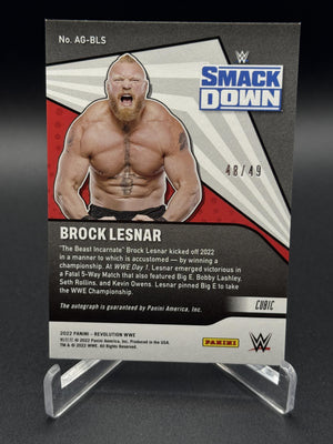 2022 Panini Revolution WWE #AG-BLS Brock Lesnar Autographs Cubic
