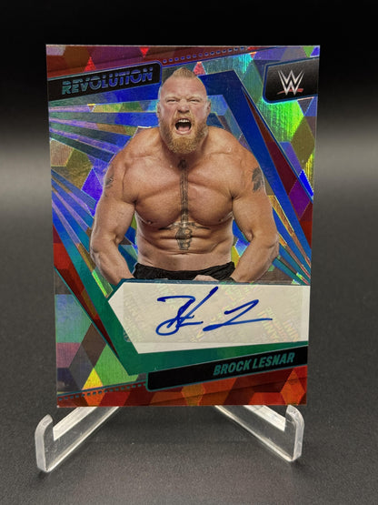 2022 Panini Revolution WWE #AG-BLS Brock Lesnar Autographs Cubic