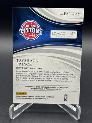 2024-25 Immaculate Tayshaun Prince Patch Auto /15