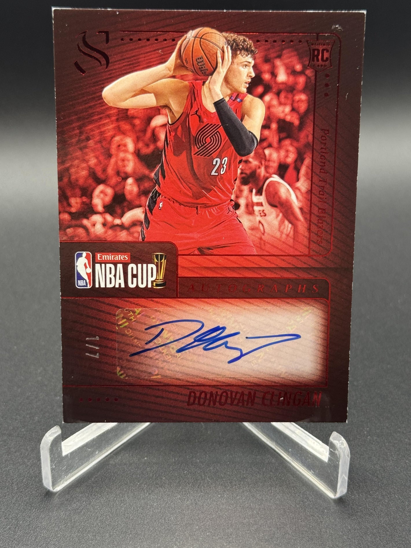 2024-25 Panini Silhouette Donovan Clingan NBA Cup Autographs FOTL Red #/7