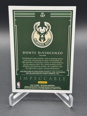 2018-19 Panini Impeccable #127 Donte DiVincenzo Rookie Patch Auto /10