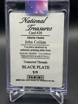 2019-20 National Treasures #20 John Collins Treasured Threads Printing Plate 1/1