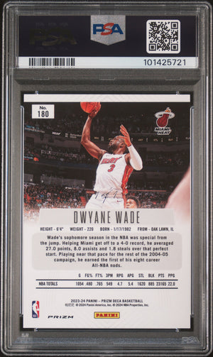 2023-24 Prizm Deca #180 Dwyane Wade Black Shimmer 1/1 PC