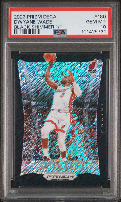 2023-24 Prizm Deca #180 Dwyane Wade Black Shimmer 1/1 PC