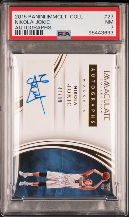 2015-16 Immaculate Collection #27 Nikola Jokic Rookie RC Auto /99 PSA 7 PC