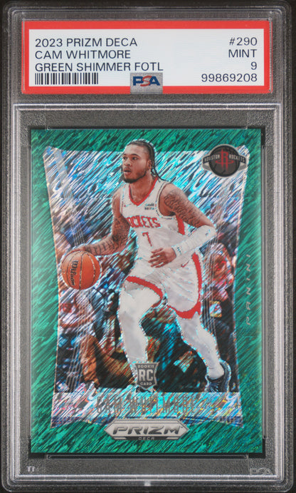 2023-24 Prizm Deca #290 Cam Whitmore Green Shimmer /12 PSA 9 PC