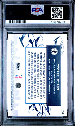 2025-26 Topps #CC-1 Cooper Flagg Rookie RC Clutch City Prospects PSA 10