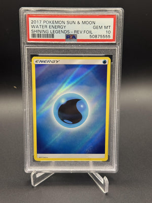 2017 Pokemon Sun & Moon Shining Legends Water Energy Reverse Foil PSA 10