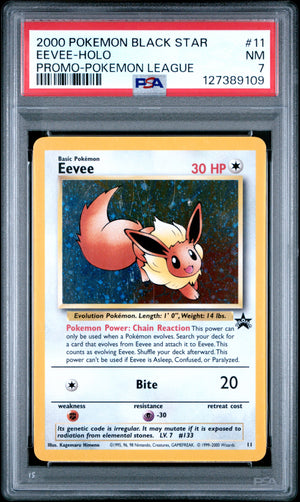 2000 Pokemon Promo Black Star #11 Eevee-Holo Promo-Pokemon League PSA 7