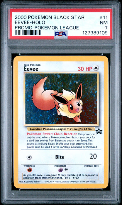 2000 Pokemon Promo Black Star #11 Eevee-Holo Promo-Pokemon League PSA 7