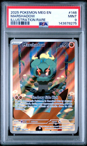 2025 Pokemon Meg Mega Evolution #146 Marshadow Illustration Rare PSA 9