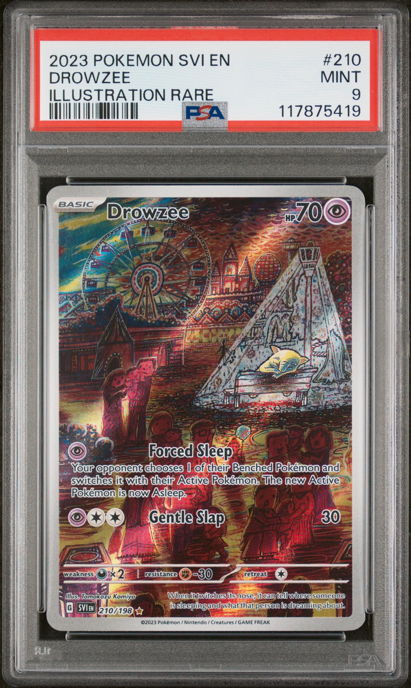 2023 Pokemon Svi En-Scarlet & Violet #210 Drowzee Illustration Rare PSA 9