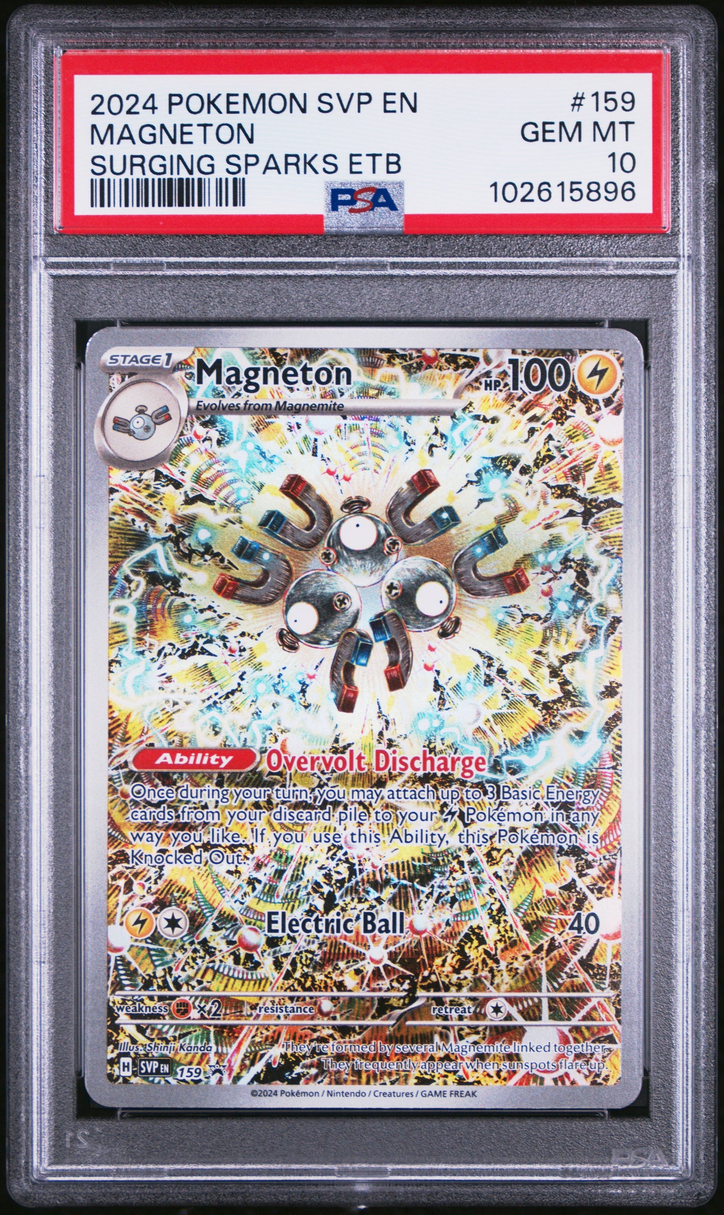 2024 Pokemon Svp En-Sv Black Star Promo #159 Magneton Surging Sparks Etb PSA 10