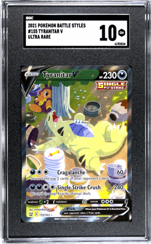 2021 Pokemon Battle Styles #155 Tyranitar V Ultra Rare SGC 10