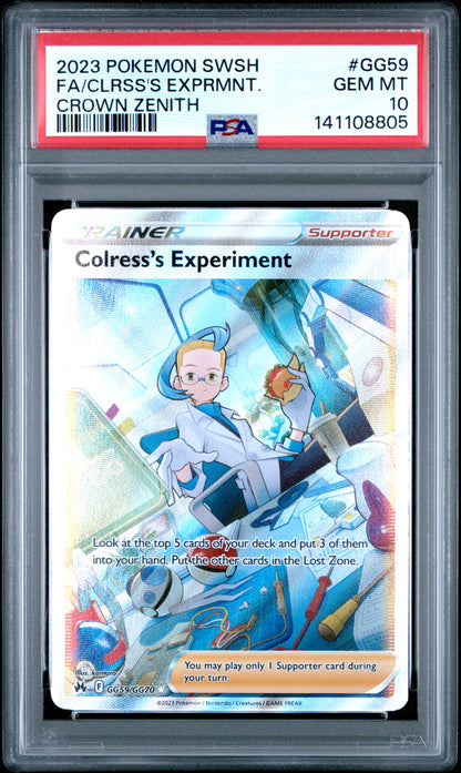 2023 Pokemon GG59 Colress's Experiment Crown Zenith: Galarian Gallery PSA 10