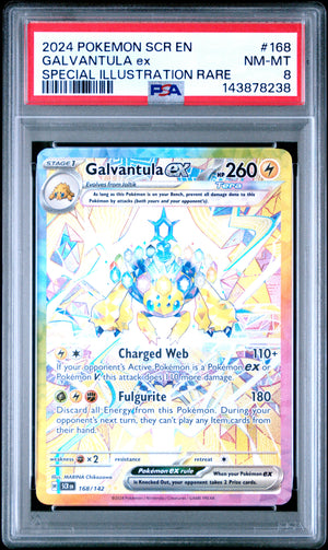 2024 Pokemon Stellar Crown #168 Galvantula ex Special Illustration Rare PSA 8