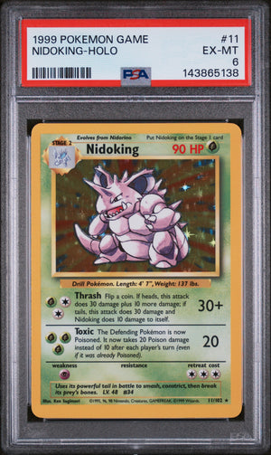 1999 Pokemon Game #11 Nidoking Holo PSA 6