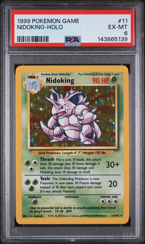 1999 Pokemon Game #11 Nidoking-Holo PSA 6