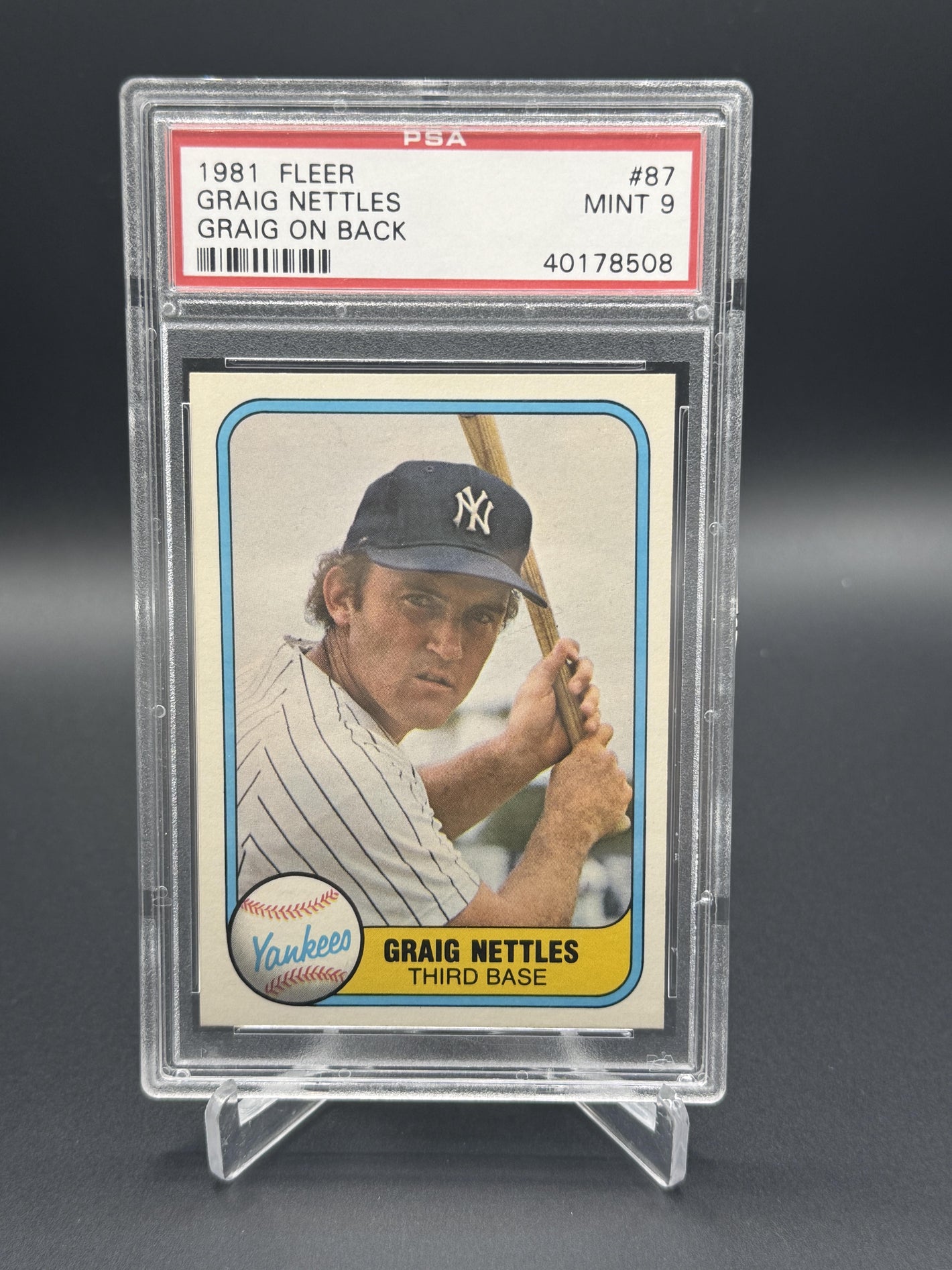 1981 Fleer #87 Graig Nettles PSA 9