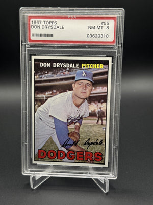 1967 Topps #55 Don Drysdale PSA 8
