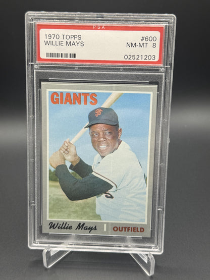 1970 Topps #600 Willie Mays PSA 8