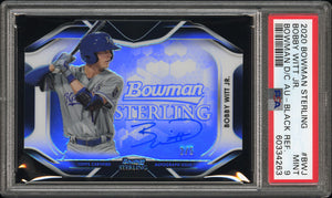 2020 Bowman Sterling Die-Cut Auto Bobby Witt Jr. Bowman Black Refractor /5 PSA 9