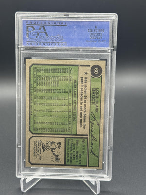 1974 Topps #60 Lou Brock PSA 8