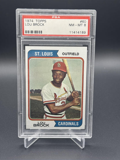 1974 Topps #60 Lou Brock PSA 8