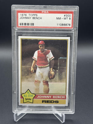 1976 Topps #300 Johnny Bench PSA 8