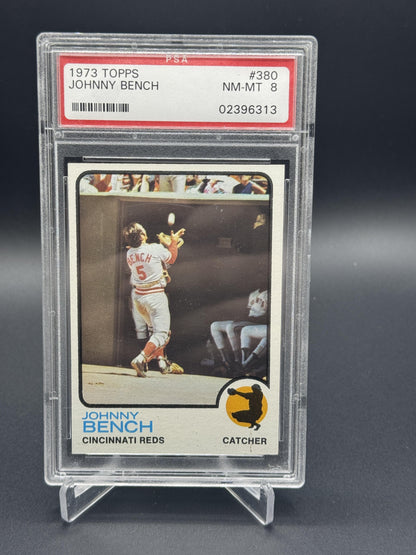 1973 Topps #380 Johnny Bench PSA 8