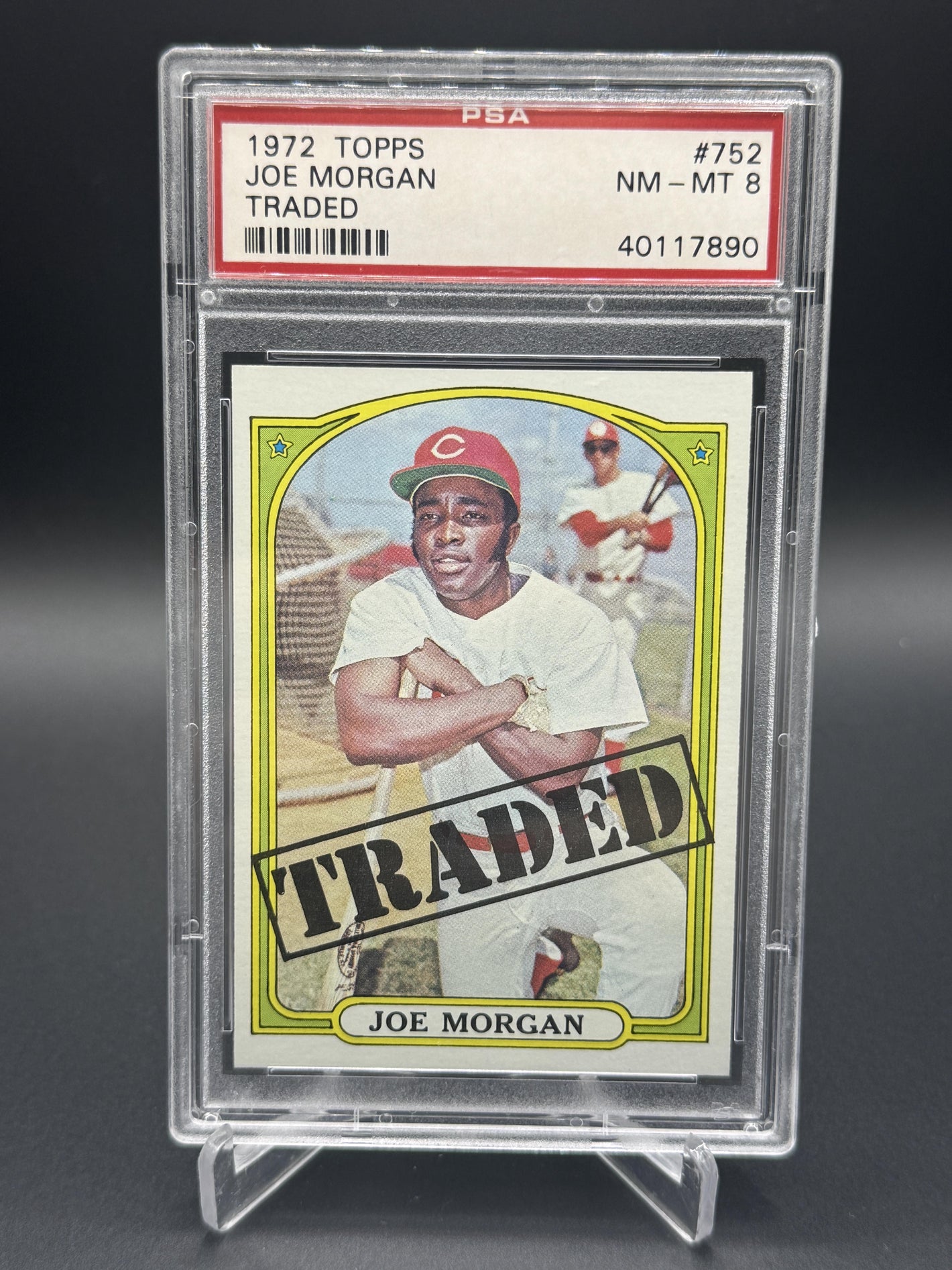 1972 Topps #752 Joe Morgan Traded PSA 8