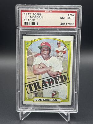 1972 Topps #752 Joe Morgan Traded PSA 8