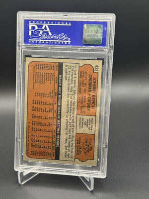 1972 Topps #433 Johnny Bench PSA 8