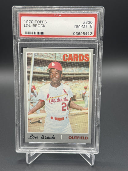 1970 Topps #330 Lou Brock PSA 8
