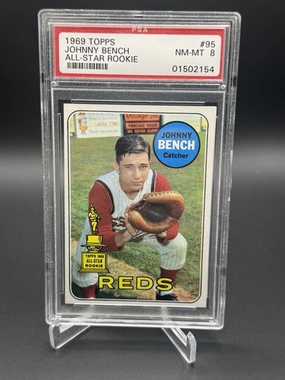 1969 Topps All-Star Rookie #95 Johnny Bench PSA 8