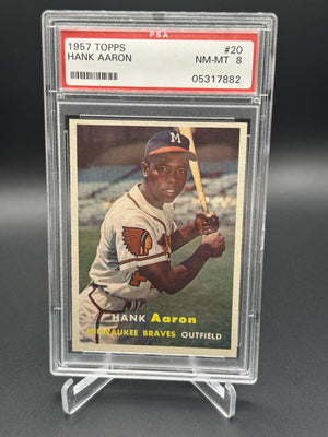 1957 Topps #20 Hank Aaron PSA 8