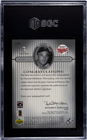 2000 Upper Deck Legends #S-HK Harmon Killebrew Legendary Signatures SGC 9