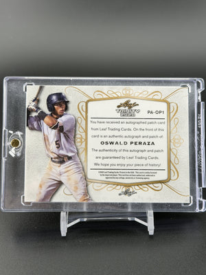 2020 Leaf Trinity - Patch Auto Bronze #PA-OP1 Oswald Peraza Laundry Tag