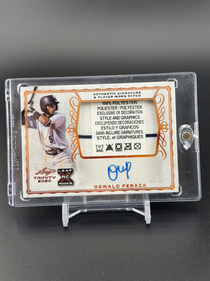 2020 Leaf Trinity - Patch Auto Bronze #PA-OP1 Oswald Peraza Laundry Tag