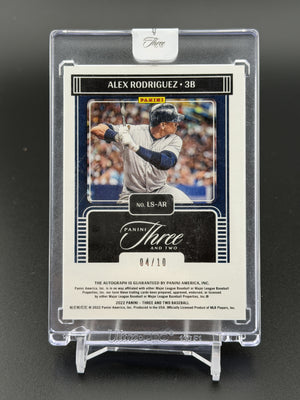 2022 Panini Three and Two #LS-AR Alex Rodriguez Legendary Signatures Black #/10